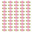 PATIKIL 15mm 小さなサテンリボンローズ 200個 生地 花飾り ロ ゼットアップリケ 緑 葉付き DIYクラフト ウェディングデコレーション ピンク