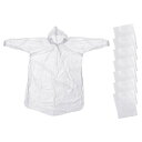 PATIKIL レインポンチョ 7個 ユニセックス 使い捨て緊急レインコート フード付き プラスチックレインジャケット 雨や水の保護用 ホワイト
