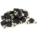20 Pcs RCA プラスチックカバー ライトアングル RCAメスと オス コネクタ