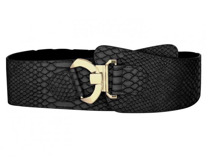 ベルト 弾性 ハイウエスト 伸縮性 スラント ワイドレザーベルト 女性用ウエストベルト ブラック ウェス..