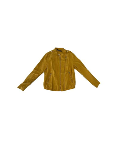 Allegra K ライダースジャケット モーターサイクル 長袖 スタンドカラー 軽量 レディース イエロー XS Allegra K ライダースジャケット モーターサイクル 長袖 スタンドカラー 軽量 レディース イエロー XS