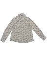 Allegra K 花柄シャツ ブラウス 長袖 おしゃれ ボタンダウン 通勤 オフィス カジュアル レディース ホワイトA S