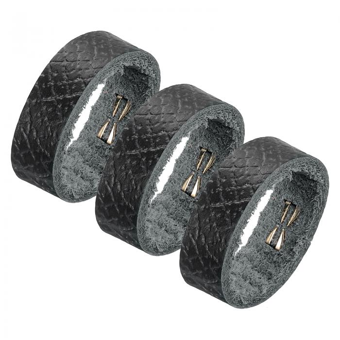 0.87インチ幅ベルト用のレザーベルトループキーパー3個セット、ベルトストラップリング、ベルトバンド交換ストラップホルダー、ラチェットベルトやドレスベルト用のアクセサリー、黒、2.95x0.39インチ