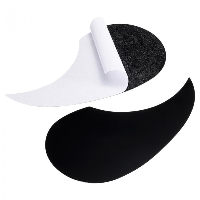 アコースティックギターピックガード 適合97cm 自己接着性 右利き アコースティックエレキギター部品 水滴の形 ブラック 10個