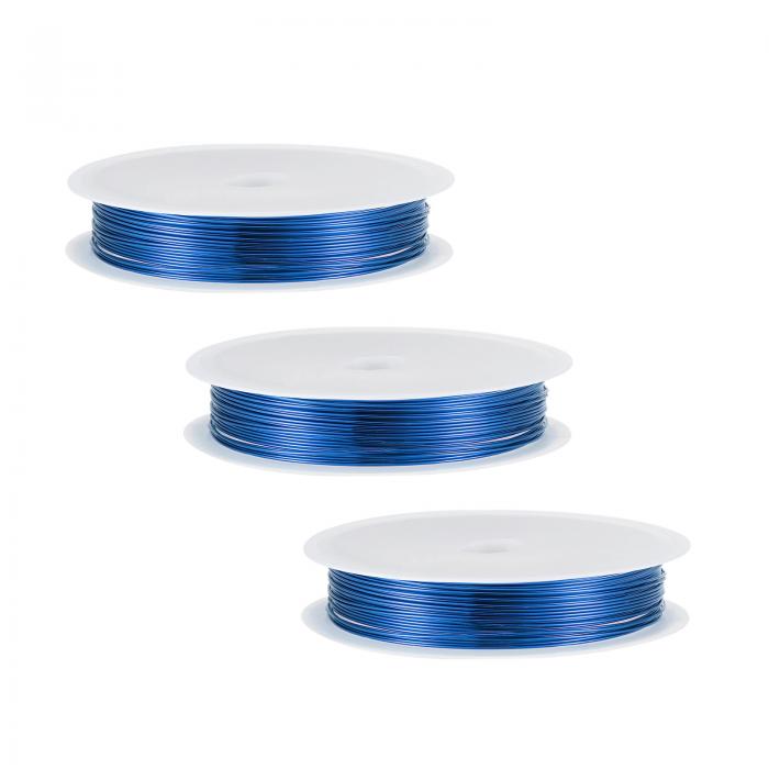 24ゲージ銅ワイヤー 耐性ビーズワイヤー ペンダントメイキングアートクラフト DIY織り ブルー 直径0.5 ..