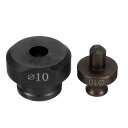 油圧穴パンチダイス 10mm 精密な丸い穴 電動油圧穴パンチキット MHP-20 JP-20 電動油圧パンチングマシン用 バーガンディー&黒