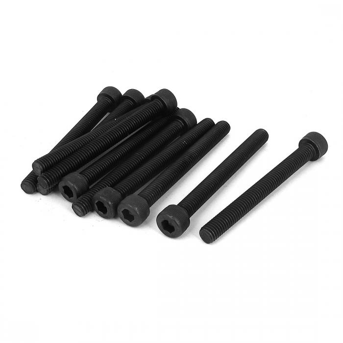 六角穴付きボルト 六角ネジ 12.9合金鋼製ブラック ソケットキャップスクリュー M8x75mm 10個入り