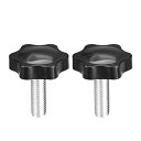 クランプねじノブ クランプつまみ スターノブ M10 x 25mm プラスチック メタル 2個入り