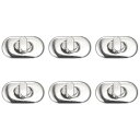 ターンロッククラスプ 鉄 財布閉鎖ツイスト バックル DIY ハンドバッグ ウォレット クラフト メイキング用 35mm x 19mm 6個(シルバートーン)