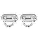 ターンロッククラスプ 合金 財布閉鎖ツイスト バックル DIY ハンドバッグ ウォレット クラフト メイキング用 42mm x 20mm 2個(シルバートーン)