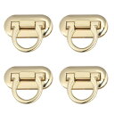 ターンロッククラスプ 合金 財布閉鎖ツイスト バックル DIY ハンドバッグ ウォレット クラフト メイキング用 42mm x 20mm 4個(ライトゴールド)