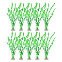 水槽用人工植物、10個セット、水槽装飾用アクセサリー、水草、緑色(海藻)