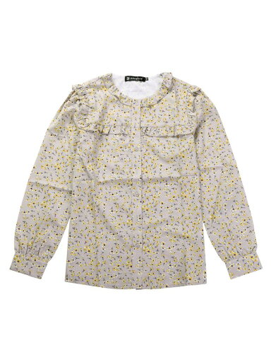 Allegra K 花柄シャツ ラウンドネック フリルブラウスデイジー レディース ベージュ M Allegra K 花柄シャツ ラウンドネック フリルブラウスデイジー レディース ベージュ M