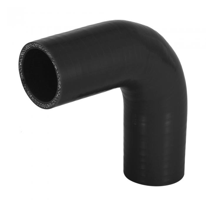 X AUTOHAUX シリコンホース 90度エルボーシリコンレデューサーホース カプラーインタークーラーチューブ ターボインタークーラーインテーク配管 車用 38 mm内径 ブラック
