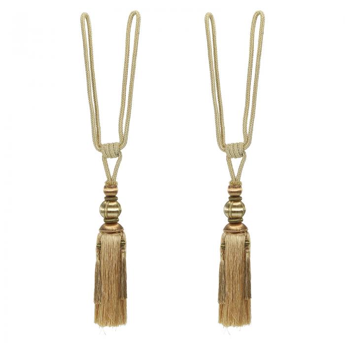 PATIKIL カーテンタイバック 2個セット タッセル付き 手作り ホームオフィスホテル装飾用 ゴー ルドト..