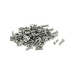 トルクスドライブタイプネジ フラットヘッド 304ステンレススチール M2x8mm シルバートーン 100個入り