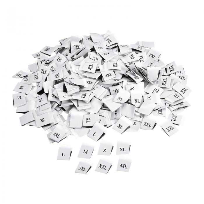 衣類縫製サイズラベル 万能ラベル 服のステッカーラベル S/M/L/XL/XXL/3XL/4XL 刺繍ラベル ホワイト 衣料品用 350個