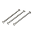バインディングスクリュー ポストねじ メタル M5 x 80mm シルバートーン スクラップブッキング用 3個入り(4)