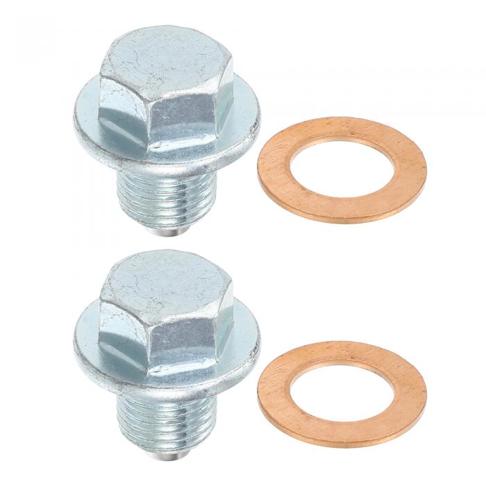 M12x1.25　スチール エンジン オイル ドレン プラグ スクリュー シール リング付き Lexusに対応 Miniに対応 Nis sanに対応シルバートン　2個