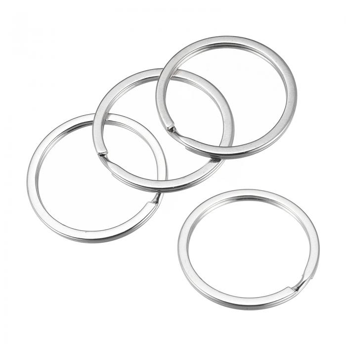 キーホルダー キーリング キーチェーン スプリット 家庭用 車用 鍵整理 ラウンド フラット ニッケルメッキ シルバートーン 2x35mm 50個入り