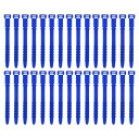 シリカゲルファスナー 長さ113 mm 再利用可能 ワイヤタイ 弾性ケーブル コード 管理テープ ストラップ 有線USB充電管理 食品ストレージ ダークブルー 30個入り