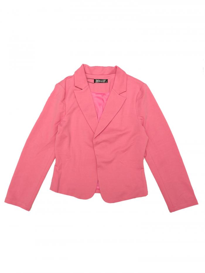 Allegra K ビジネス ブレザー オープンフロント オフィス カジュアル ワーク クロップ スーツ ジャケット レディース ダークピンク XS(4)