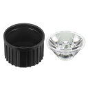 PATIKIL 20 mm LEDレンズ 10度 プラスチックホルダー付き 8セット アクリル 光学レンズ 1W 3WハイパワーLEDライト用 ブラック 透明