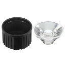 PATIKIL 20 mm LEDレンズ 60度 プラスチックホルダー付き 8セット アクリル 光学レンズ 1W 3WハイパワーLEDライト用 ブラック 透明