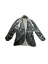 Allegra K カーディガン 襟開き ボレロ 前開き ベルベット レディース グレー XL(4)