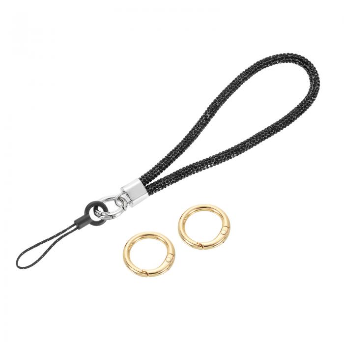 ブリングリストレットランヤード、5.3"ラインストーンキーチェーンストラップ、クラッチ携帯電話キーチ..