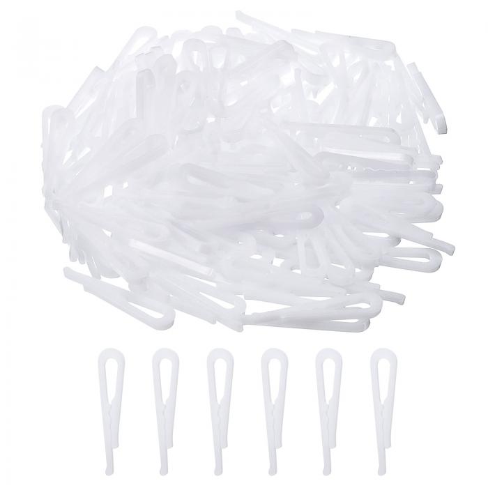 ワニホルダー 耐用 プラスチック製 長さ38mm ホワイト U字型 シャツクリップ 歯付き ネクタイ ズボン 靴下 服を畳む 500個入り