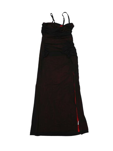 Allegra K レデイーズ ボディコン メッシュドレス ノースリーブ マキシ ウェディングゲストドレス ブラックレッド XL Allegra K レデイーズ ボディコン メッシュドレス ノースリーブ マキシ ウェディングゲストドレス ブラックレッド XL