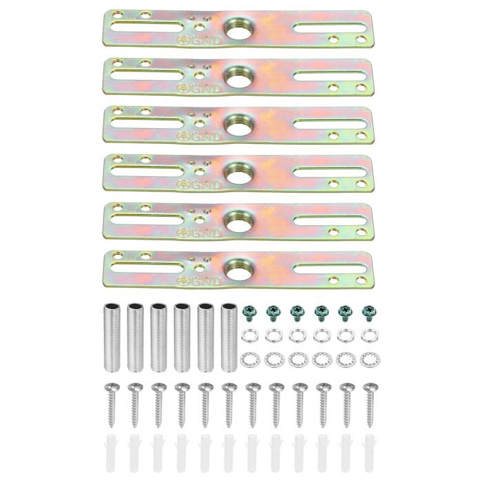 PATIKIL 100mm シーリングライトプレートキット ランプバーキット 6個入り ランプクロスバー 取付けブ..