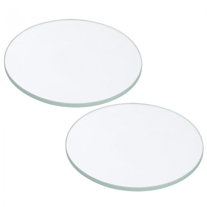 PATIKIL 38.3x1.5 mm直径 懐中電灯のガラスレンズ 2個 ポリッシュエッジガラスレンズ LED光源レンズ 手..