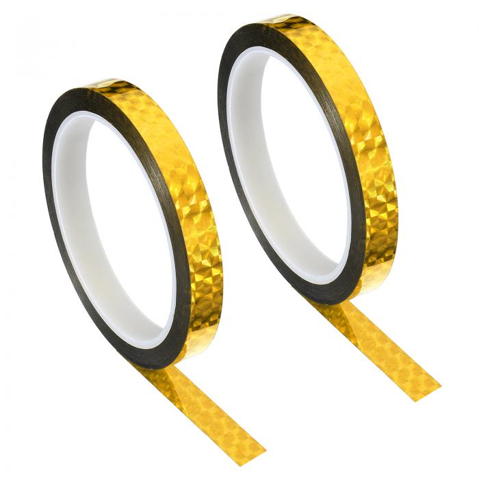 PATIKIL マスキングテープ 反射クラフトラップ プリズムテープ 12mm x 50m 2ロール ホログラフィック 反射 自己粘着 DIY用 包装装飾用 ゴ...