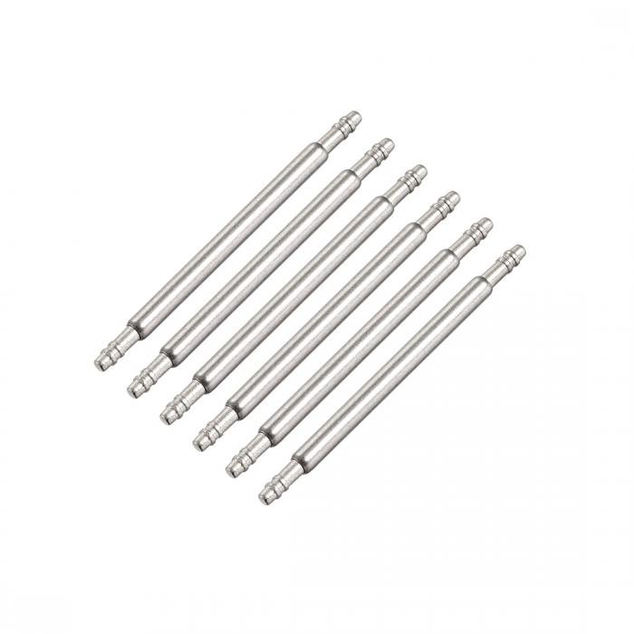 スプリングバーピン 20mm x 1.5mm x 0.8mm ダブルフリンジ 316ステンレススチール ウォッチバンドピン交換用 ウォッチラグリンクピン 6個