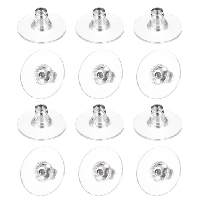 シリコン製イヤリングバック ソフト クリア イヤリングストッパー 交換品 パッド付き イヤリングバック スタッズフィッシュフックピア..