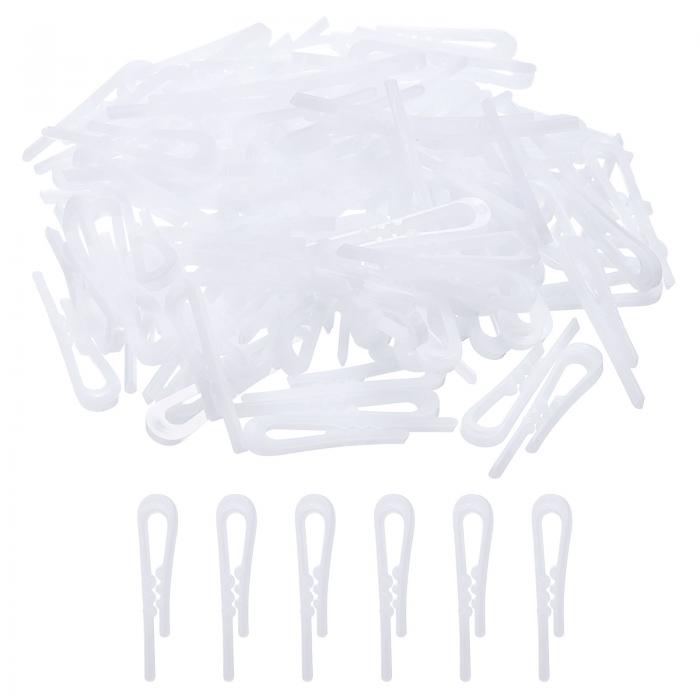 ワニホルダー 耐用 プラスチック製 長さ40mm ホワイト U字型 シャツクリップ 歯付き ネクタイ ズボン 靴下 服を畳む 500個入り