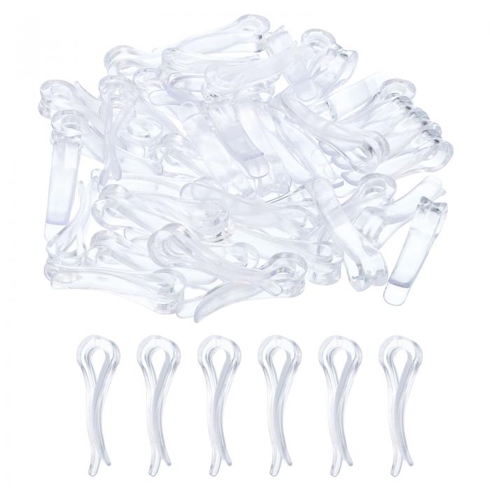 ワニホルダー 耐用 プラスチック製 長さ39mm クリア U字型 シャツクリップ ネクタイ ズボン 靴下 服を畳む 100個入り