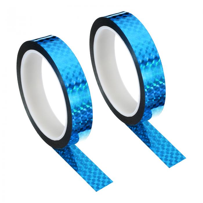 PATIKIL 反射クラフトラップ プリズムテープ クラフトテープ 20mm x 50m 2ロール ホログラフィック 反射 自己粘着 DIY用 包装装飾用 ブル...