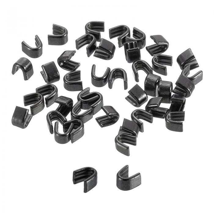 40個 ジッパースライダーリテーナー #3 U字型トップストッパークローズドエンドジッパースライダー バッグ コート ジャケット DIY裁縫用交換品 メタリック...