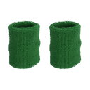 PATIKIL スポーツ用リストバンド 8x10cm 2個セット テニス バスケットボール ランニングなどに最適な吸汗性 あるコッ トンテリークロス製リストスウェットバンド ダーク緑(4)