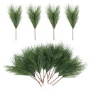PATIKIL 15 cm 人工松の枝 30個 人工松の葉 偽の松葉 小枝 茎のピック DIYガーランドリース クリスマス装飾用 緑