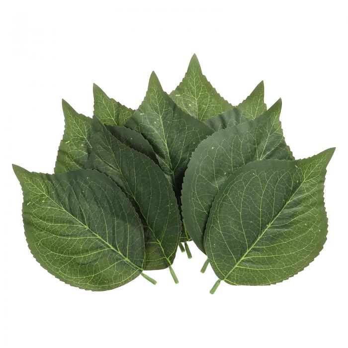 PATIKIL 13 x 8 cm 人工シルクアジサイの葉 80個 人工緑化フェイクリーフ
