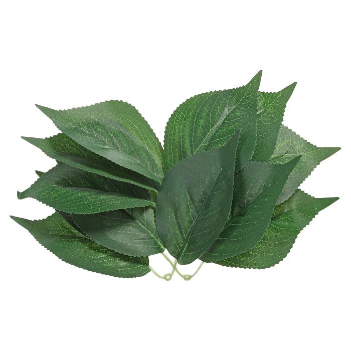 PATIKIL 8 x 28 cm 人工シルクアジサイの葉 40個 人工緑のフェイクリーフ