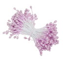 PATIKIL 3 mm 双頭花おしべ 150個 造花 おしべ めしべ クッションパール フローラルおしべ IY クリスマスカード 結婚式の装飾用 ライトパープル(3)
