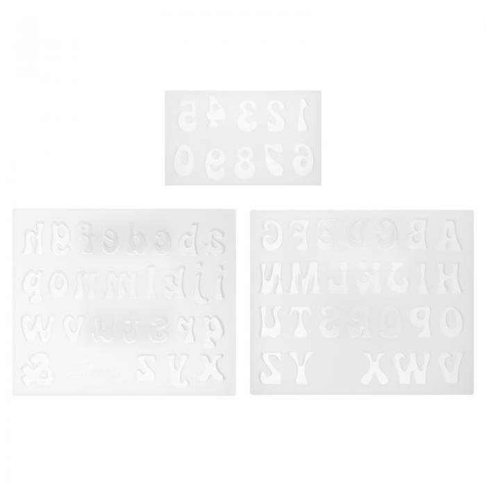 PATIKIL 3個セット ポリマークレイ型 クレイ型フォンダン型文字数字型シリコンローズ クラフトエアドライDIYケーキチョコレートキャンディーシュガーベーキング用 ホワイト