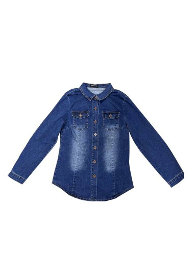 Allegra K デニムシャツ 長袖 ボタンダウン ポケット トレンディ ジーンズシャツ デニムトップス レディース ネイビーブルー M Allegra K デニムシャツ 長袖 ボタンダウン ポケット トレンディ ジーンズシャツ デニムトップス レディース ネイビーブルー M