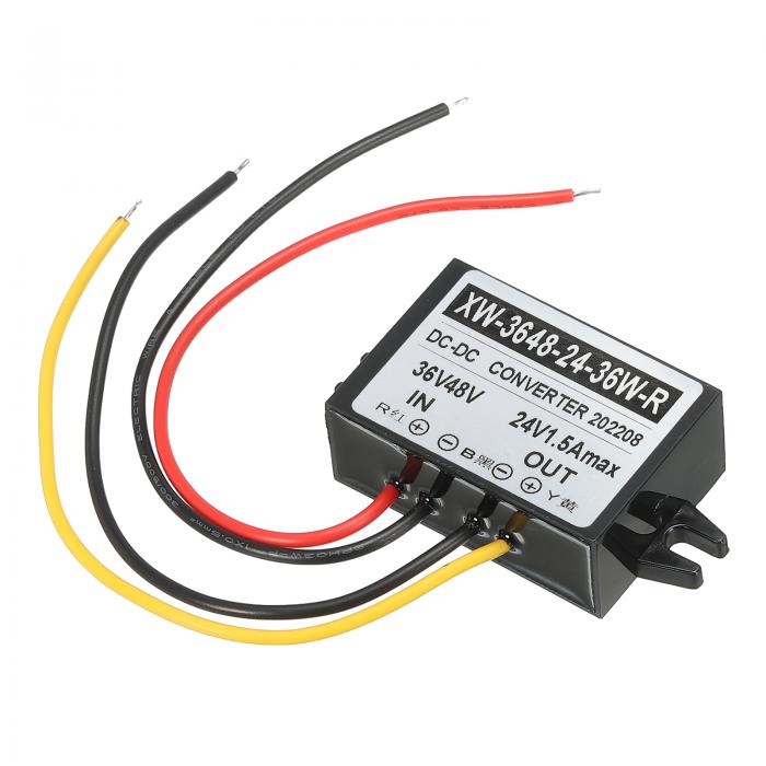 PATIKIL DC 36V 48V-DC 24V 1.5A 36W 電力変換器レギュレータ プラスチックシェル LEDソーラーシステム用