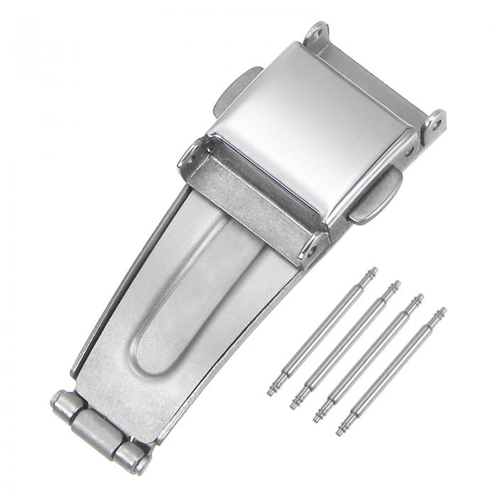 時計展開クラスプ プッシュボタンバックル 11 mm幅 ステンレス鋼 時計バンドエクステンダー シルバート..